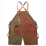 Denim Apron Barber Milk Tea Shop Waiter Overalls, Gray-yellow Shoulder Strap, Blue-white Shoulder Strap, Green-yellow Shoulder Strap, Grey-green Shoulder Strap, Grey-yellow Hook Strap, Blue-white Hook Strap, Green-yellow Hook Strap, Grey-green Hook Strap