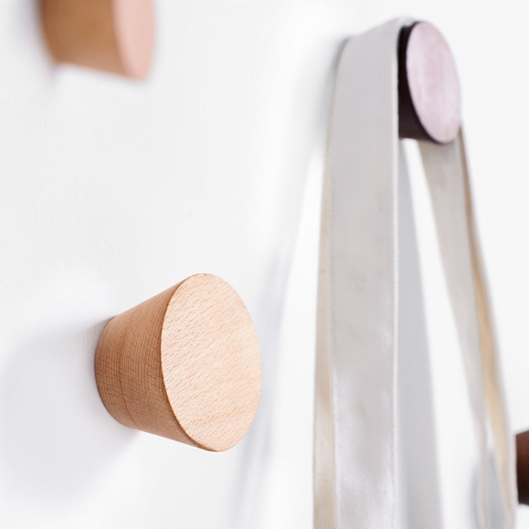 5 in 1 Solid Wood Coat Hook Wall Nail-Free Strong Sticky Hook, Nail-Free Strong Sticky Hook