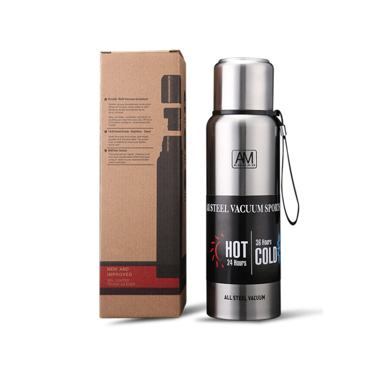 304 Stainless Steel Insulated Mug Large Capacity Sports Water Cup Outdoor Travel Pot, 500ml, 750ml, 1000ml, 1500ml