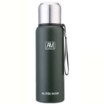 304 Stainless Steel Insulated Mug Large Capacity Sports Water Cup Outdoor Travel Pot, 500ml, 750ml, 1000ml, 1500ml