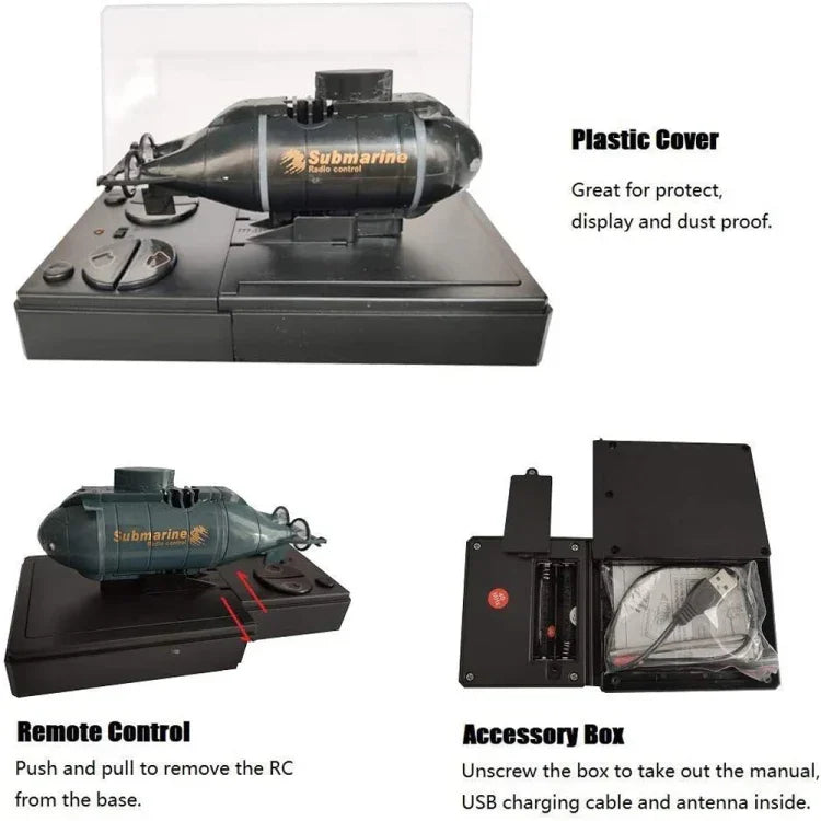 Children 2.4G Electric Six-Way Mini Submarine Model Boy Playing In Water Remote Control Boat Nuclear Submarine