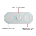 KT-W50A8 3 in 1 10W Multi-Function Bracket Wireless Charger for iPhones / iWatch / AirPods