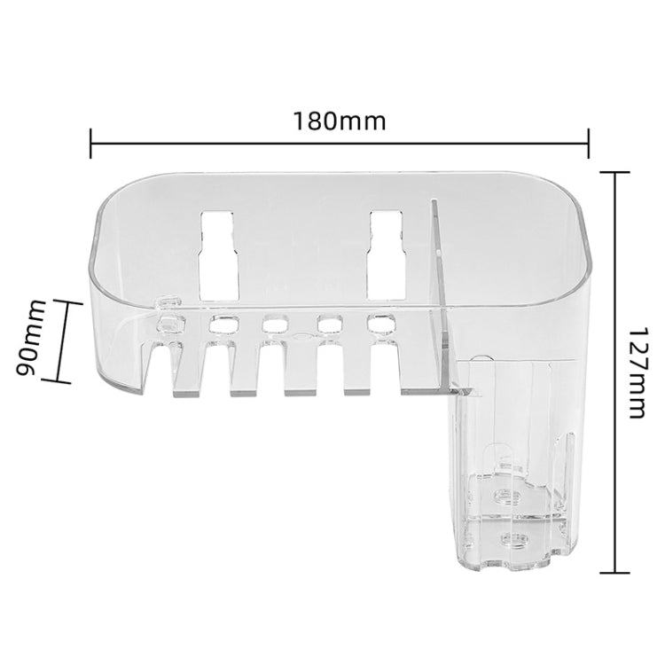 Magic Sticker Plastic Toiletry Makeup Storage Box Transparent Home Creative Organizing Box,Specification:, Shallow Style