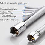 Shower Hose Water Heater Rain Shower Bathroom Stainless Steel Shower PVC Nozzle Hose, 1.5m Silver, 2m Silver, 1.5m Golden, 2m Gold