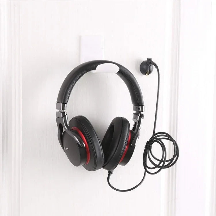 2 PCS Headphone Bracket Sticky Headset Hanger, Black, White