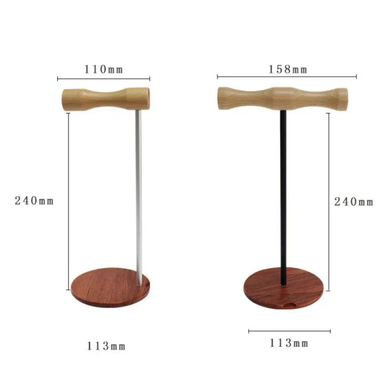Creative Metal Rod Wooden Head-mounted Headphone Stand Display Holder, Single-sided White Metal Rod, Single-sided Black Metal Rod, Double-sided White Metal Rod, Double-sided Black Metal Rod