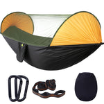 Anti-Rollover Automatic Quick-Opening Mosquito Net Hammock Outdoor Camping Double Anti-Mosquito Hammock, Size: 290x140cm, 290x140cm Yellow, 290x140cm Green, 290x140cm Blue