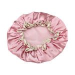 Lovely Thick Women Satin Colorful Double Waterproof Hair Cover Bathing Cap, Pink, Gold, Grey