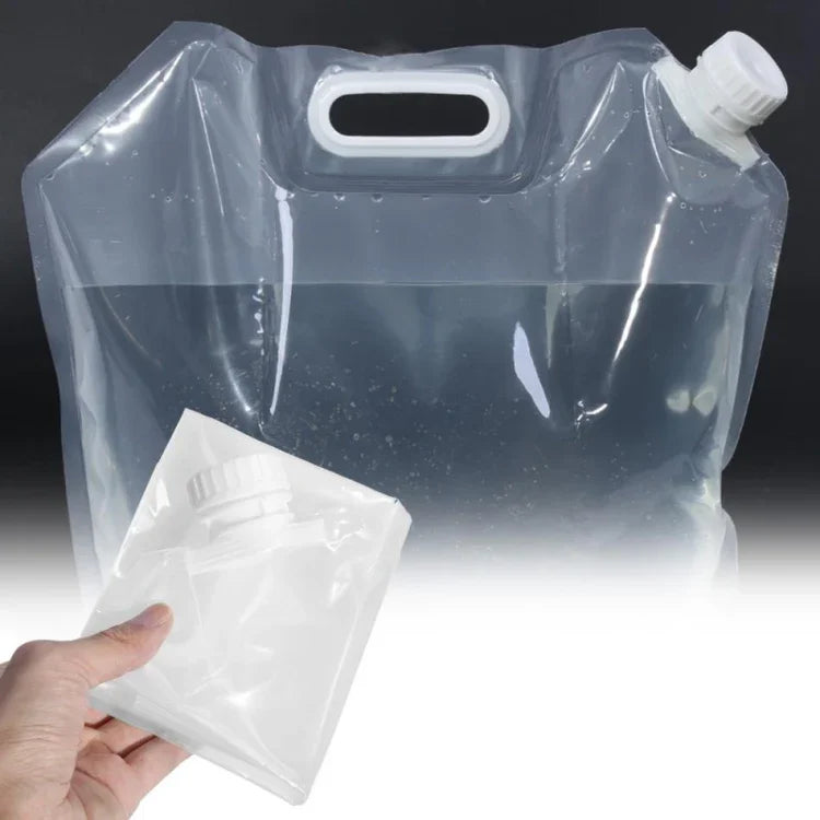 Foldable Water Bag Outdoor Sports Camping Hiking Storge Water Bucket Picnic Water Container Lifting Carrier Water Bag, 5L, 10L, 15L