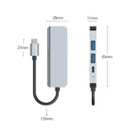 BYL-2011 4 In 1 USB-C / Type-C To 4K HDMI + USB 3.0 + USB 2.0 + PD USB-C / Type-C Charging Ports Multifunctional HUB Docking Station, 4 In 1