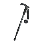 JUNGLELEOPARD Four-Section Curved Handle Aluminum Alloy Trekking Pole, Red#52-110cm, Black#52-110cm, Blue#52-110cm, Silver White#52-110cm