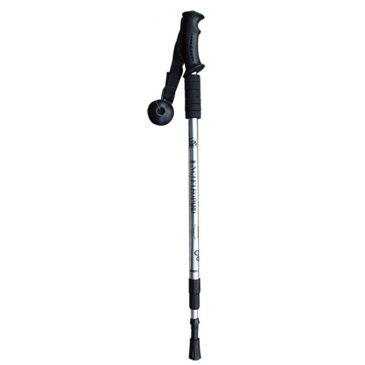 JUNGLELEOPARD 3-Section Straight Handle Aluminum Trekking Pole Multifunctional Walking Hand Crutches, Red#66-135cm, Blue#66-135cm, Black#66-135cm, Silver White#66-135cm