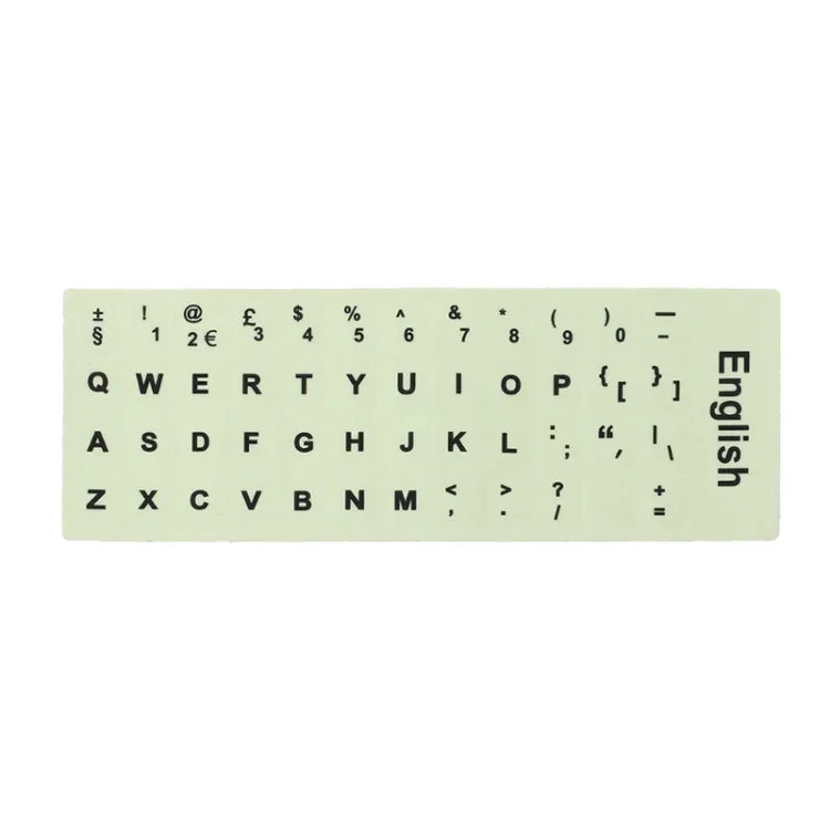 3 PCS Luminous Keyboard Stickers Notebook Desktop Computer Keyboard Stickers, English Arabic, Russian Black Word, English, Italian, German, Spanish, Japanese, French, Korean, Hebrew, Thai