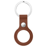 Anti-scratch Top-layer Cowhide Leather Protective Cover with Hanging Buckle for AirTag 2nd Gen / AirTag 1st Gen