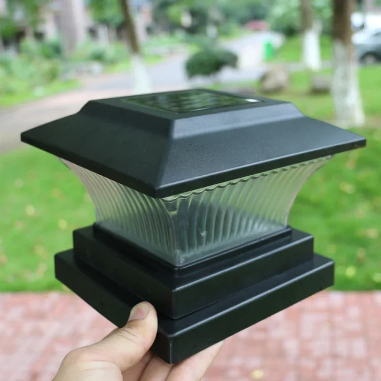 Outdoor Solar Column Lamp IP44 Waterproof Garden Fence Light Solar Street Lamp, Black Shell+White Light, Black Shell+Warm Light, Gold Bronze Shell+White Light, Gold Bronze Shell+Warm Light