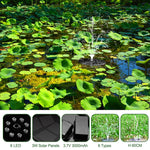 Colorful Lamp Battery Solar Fountain Floating Landscape Fountain, Colorful Lamp Fountain