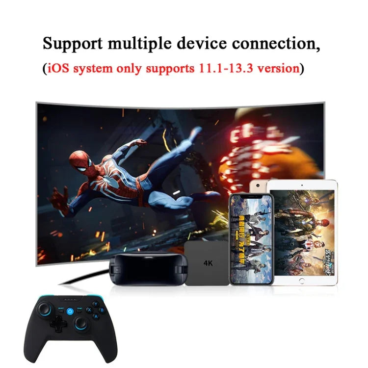 CX-X1  2.4GHz + Bluetooth 4.0 Wireless Game Controller Handle For Android / iOS / PC / PS3, Single Handle (Blue), Handle + Bracket (Blue), Handle + Bracket+ Receiver (Blue)