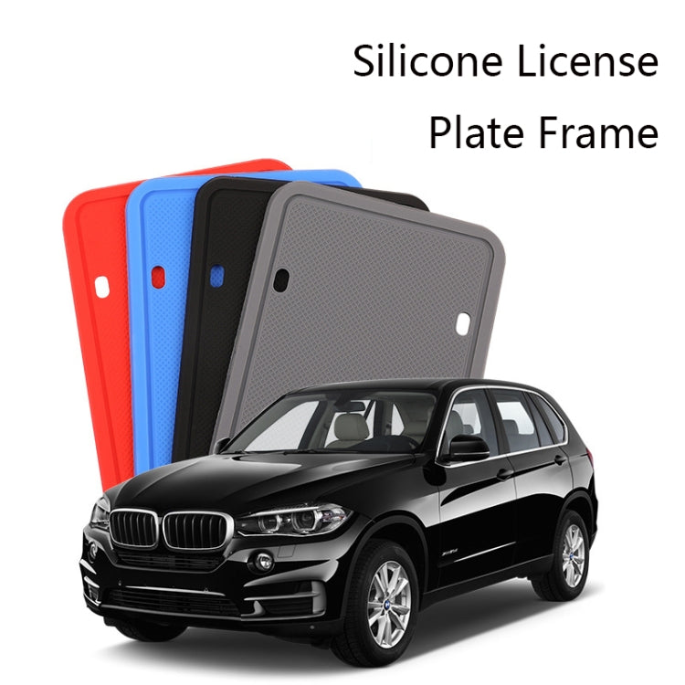 2 Sets Waterproof Rustproof Non-damaging Car Paint Silicone License Plate Frame, US Black, Black