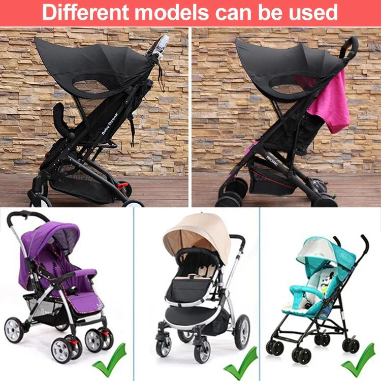 Stroller Sunshade Anti-Ultraviolet Stroller Shed, Black Waterproof