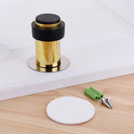Rubber Anti-Collision Door Gear Punching Stainless Steel Round Door Resistant Home Floor-Shaped Cylindrical Door Touch, 46mm Punch, 60mm Punch, 80mm Punch, 46mm Punch-free, 60mm Punch-free, 80mm Punch-free, Brushed Steel 46mm With Plastic Head+Punch-fr...