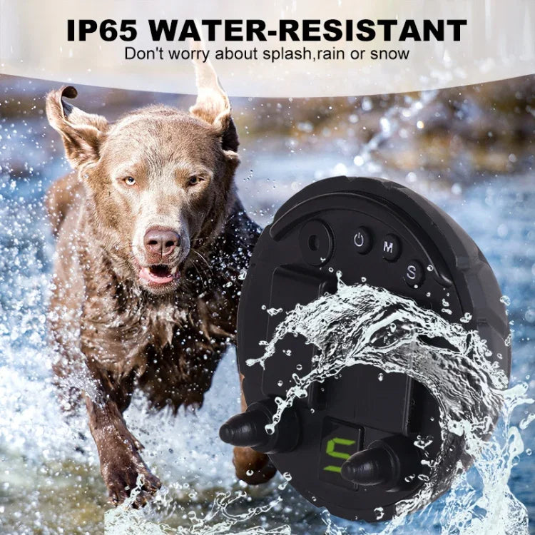 Dog Barking Stopper Sound Vibration Anti-Barking Electric Shock Collar EU Plug, EU Plug Black