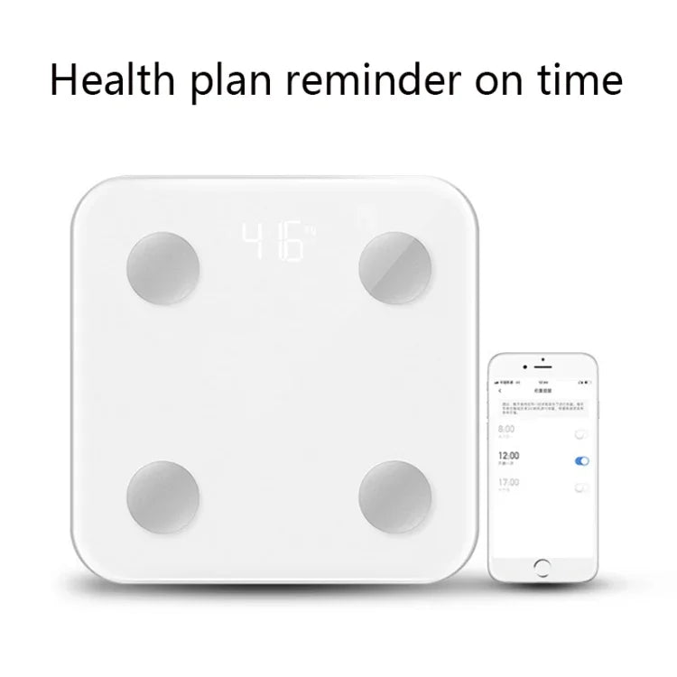 8066 Smart Body Fat Electronic Scale Home Bluetooth Weight Scale, Battery Style(White), Charging Style(White)