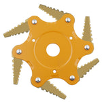 Toothed Mower Blade Six-Leaf Cyclone Blade Agricultural Weeder Parts, Golden Blade Bagged Gray, Golden Blade Bagged Green, Golden Blade Bagged Yellow, Golden Blade Bagged Red