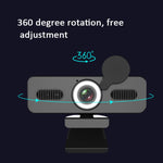 Network High-Definition Computer Camera Drive-Free Beautifying Light Camera with Omnidirectional Microphone, Cable Length: 1.8m, 1080P, 2K, 4K