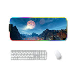 F-01 Rubber Thermal Transfer RGB Luminous Non-Slip Mouse Pad, 250x350x3mm, 250x350x4mm, 260x390x3mm, 260x390x4mm, 300x350x3mm
