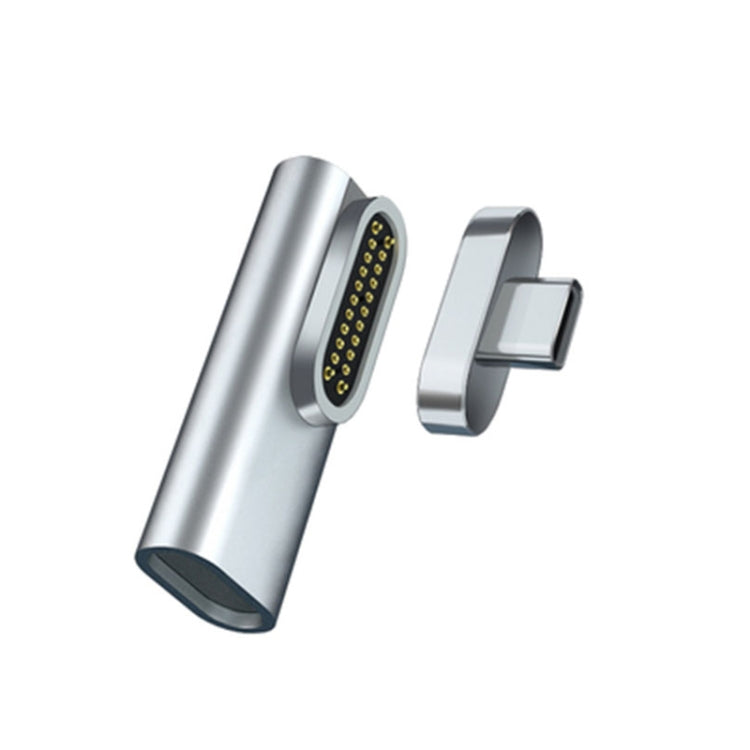 20 Pin Elbow Magnetic USB-C / Type-C Adapter Support Charging and 4K Video Transferring, Silver, Gray, Black