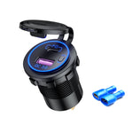 Car Motorcycle Ship Modified USB Charger Waterproof PD + QC3.0 Fast Charge, Blue Light With Terminal, Red Light With Terminal, Green Light With Terminal, Blue Light With 60cm Line, Red Light With 60cm Line, Green Light With 60cm Line