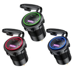 Car Motorcycle Ship Modified USB Charger Waterproof PD + QC3.0 Fast Charge, Blue Light With Terminal, Red Light With Terminal, Green Light With Terminal, Blue Light With 60cm Line, Red Light With 60cm Line, Green Light With 60cm Line