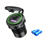 Car Motorcycle Ship Modified USB Charger Waterproof PD + QC3.0 Fast Charge, Blue Light With Terminal, Red Light With Terminal, Green Light With Terminal, Blue Light With 60cm Line, Red Light With 60cm Line, Green Light With 60cm Line