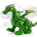 Electric Mechanical Dinosaur Toy Simulation Animal Toy Multifunctional Sound And Light Toy, Style:, Spray-Blue, Spray-Dark Black, No Spray-Gray, No Spray-Green