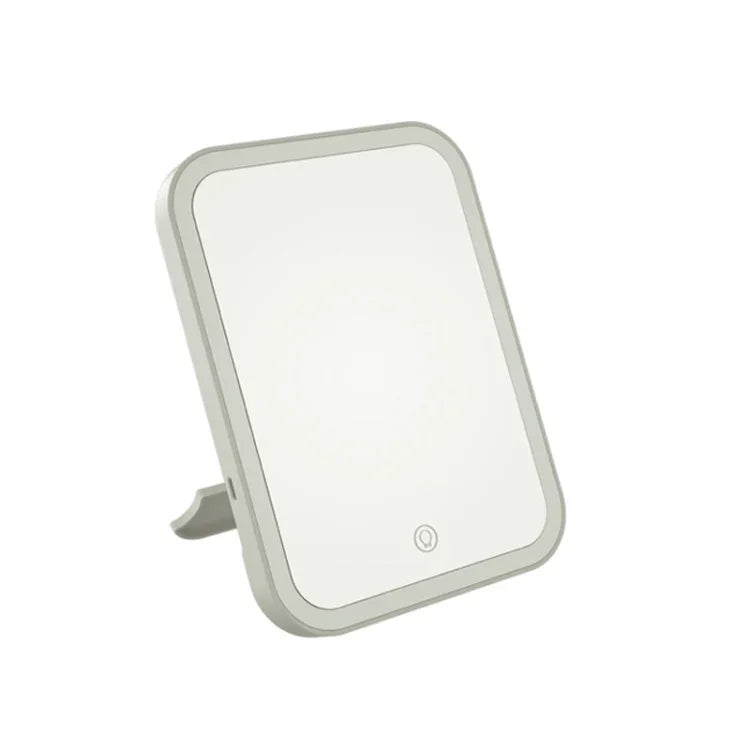 2 PCS LED Makeup Mirror With Lamp Fill Light Dormitory Desktop Dressing Mirror Female Folding Portable Small Mirror,Style:, Charging Monochromatic Light (White), Charging Monochromatic Light (Pink), Plug-in Monochromatic Light (White)                  ...