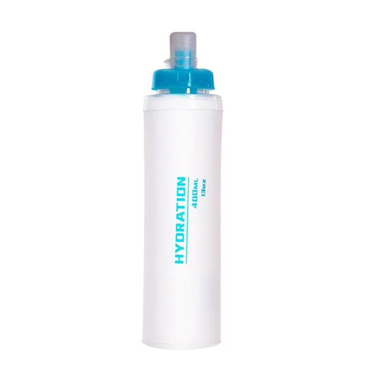 AFISHTOUR TPU Outdoor Sports Soft Water Bag Marathon Water Bottle Folding Water Bag, Capacity:, 400ml (Blue), 400ml (Transparent), 300ml (Blue), 300ml (Transparent)