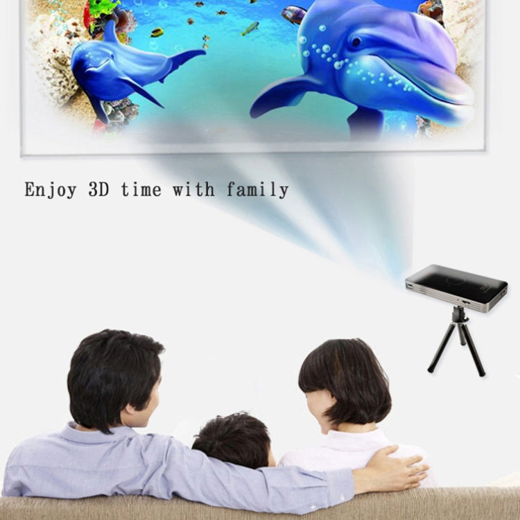 C6 1G+8G Android System Intelligent DLP HD Mini Projector Portable Home Mobile Phone Projector，, US Plug  (Black), EU Plug (Black), UK Plug (Black), AU Plug (Black), US Plug (White), AU Plug (White)