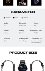 X7 Smart Watch IP68 Waterproof Men Sports Smartwatch Android Bluetooth Watch Support Heart Rate / Call Reminder / Pedometer / Sleep Monitoring / Tracker