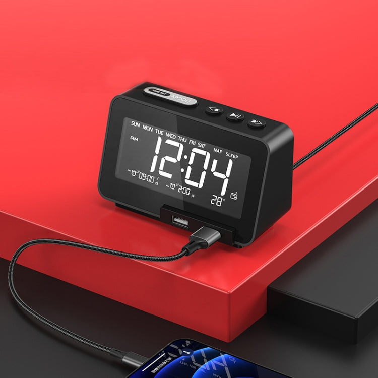 K5 Wireless Bluetooth Speaker Desktop Alarm Clock Radio, US Plug, EU Plug, UK Plug