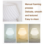 PJ-104 5W Mushroom Glass Bedroom Bedside Table Decoration Table Lamp, CN Plug, Specification：, Monochrome Warm Light, Tmall Elf Light Bulb