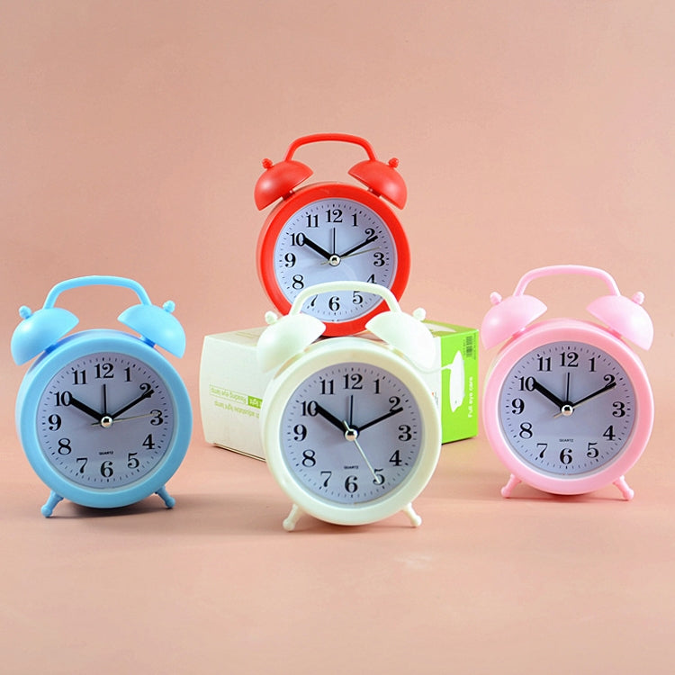 2 PCS Student Bed Small Alarm Clock Desk Alarm Clock, Red, Blue, Beige, Pink