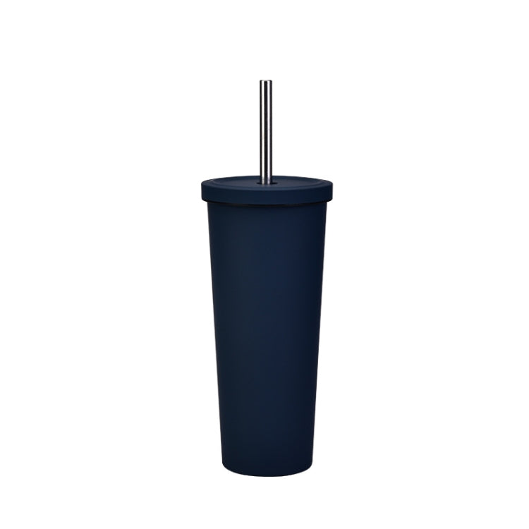 700ml Large Capacity Double Stainless Steel Straw Cup Vacuum Outdoor 304 Insulation Cup Car Water Cup, Khaki, Cinnabar Orange, Lilac Purple, Pink, Glazed Green, Moss Green, Dark Gray, Indigo, Ink Black, Gray Green, Light Pink, Green White, Lake Blue