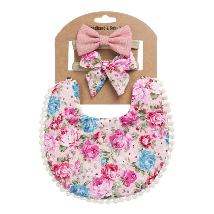 Baby Linen Cotton Printed Double-sided Saliva Towel Headband Set, DP021-1, DP021-2, DP021-3, DP021-4, DP021-5, DP021-6, DP021-7, DP021-13, DP021-9, DP021-10, DP021-11, DP021-12
