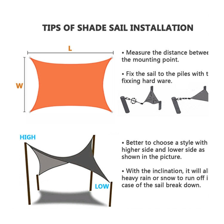 Outdoor Garden Sunshade Sail Waterproof Anti-UV Canopy, Size: 2m x 2m, 2m x 2m