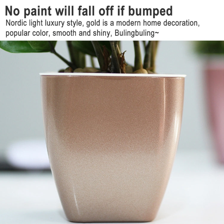 Imitation Metal Colorful Water Storage Plastic Flowerpot, G109 Medium Pot, G105 Small Pot