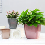Imitation Metal Colorful Water Storage Plastic Flowerpot, G109 Medium Pot, G105 Small Pot