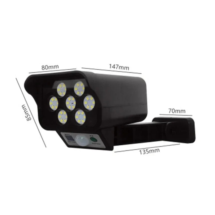 Solar Sensor LED Wall Light Simulation Surveillance Camera Glare Anti-Thief Street Lamp, Style:, Remote Control (42LED), Remote Control (77LED)