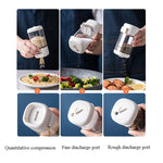 Marbrasse Metering Seasoning Box Pressing Type Seasoning Bottle Rotary Sealing Household Kitchen Seasoning Can, Single, Metering