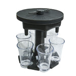 6 Cups Wine Dispenser Automatic Diversion Wine Pourer With Game Turntable, Style:, Round Blue with Transparent Cup, Round Blue with Color Cup, Round Gray with Transparent Cup, Round Gray with Color Cup, Round Brown with Transparent Cup                 ...
