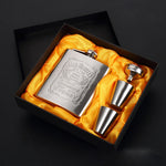 Portable Stainless Steel Hip Flask Set With Wine Glass Funnel, 7OZ Yellow Grunge, 7OZ Gray Grunge, 7OZ Jack Yellow Grunge, 7OZ Jack Gray Grunge, 7OZ Jack Black Core